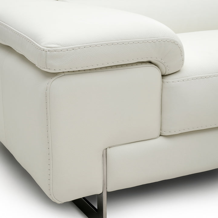 Waller Leather Sectional Sofa White