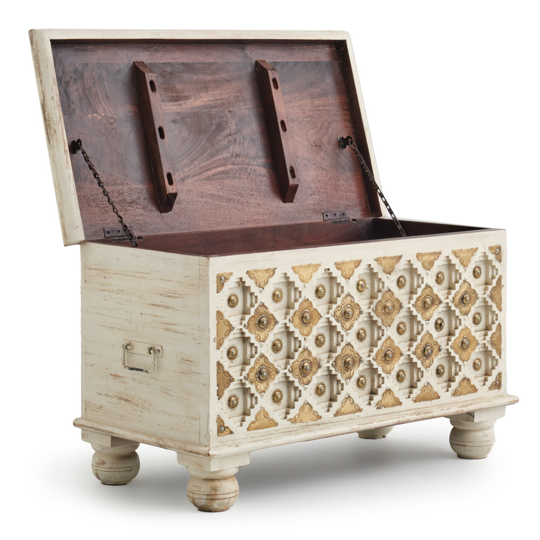 Navya Wood Accent Table Off White