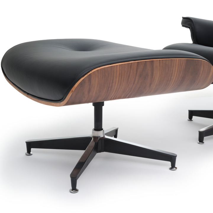 Norena Accent Chair with Ottoman Black