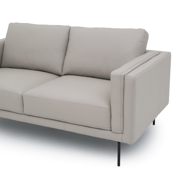 Everly Leather Loveseat Light Grey
