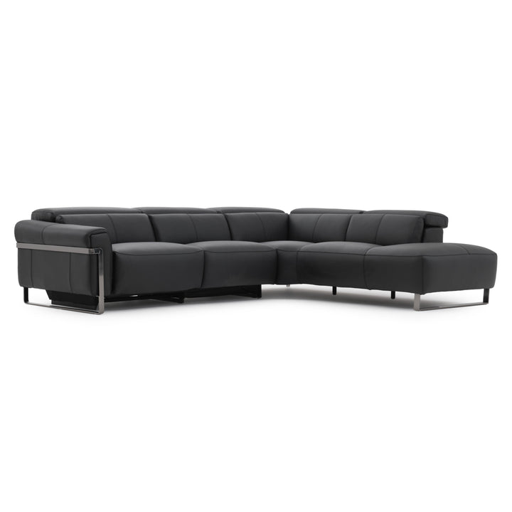 Wilberta Leather Sectional Sofa Black