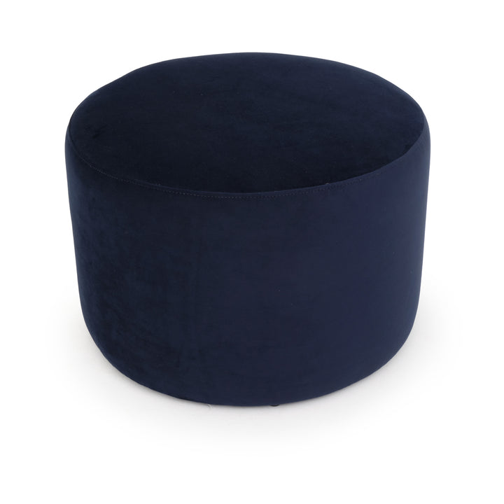 Wyle Fabric Ottoman Dark Blue