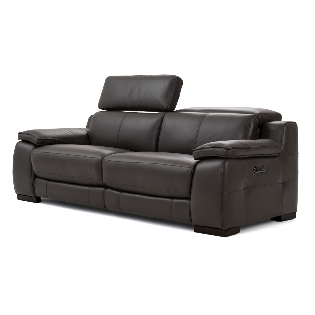 Nova Leather Reclining Sofa Dark Grey
