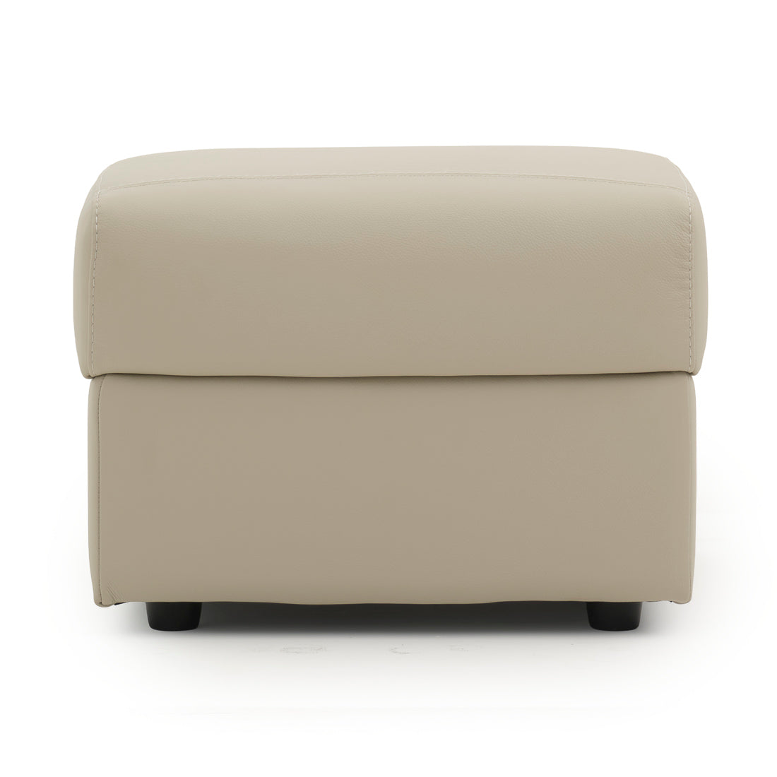 Wessa Leather Ottoman with Storage Beige