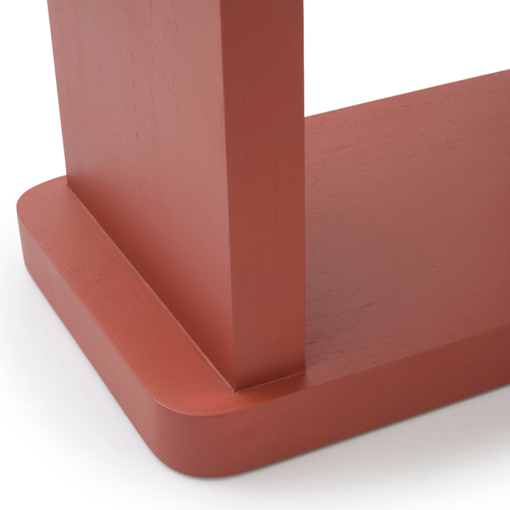Siya Wood Accent Table Red