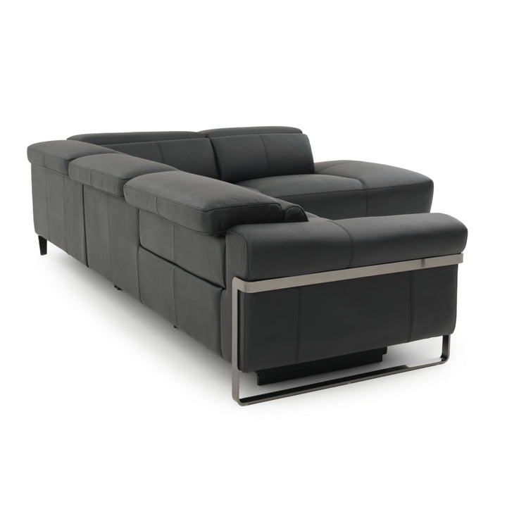 Wilberta Leather Sectional Sofa Black