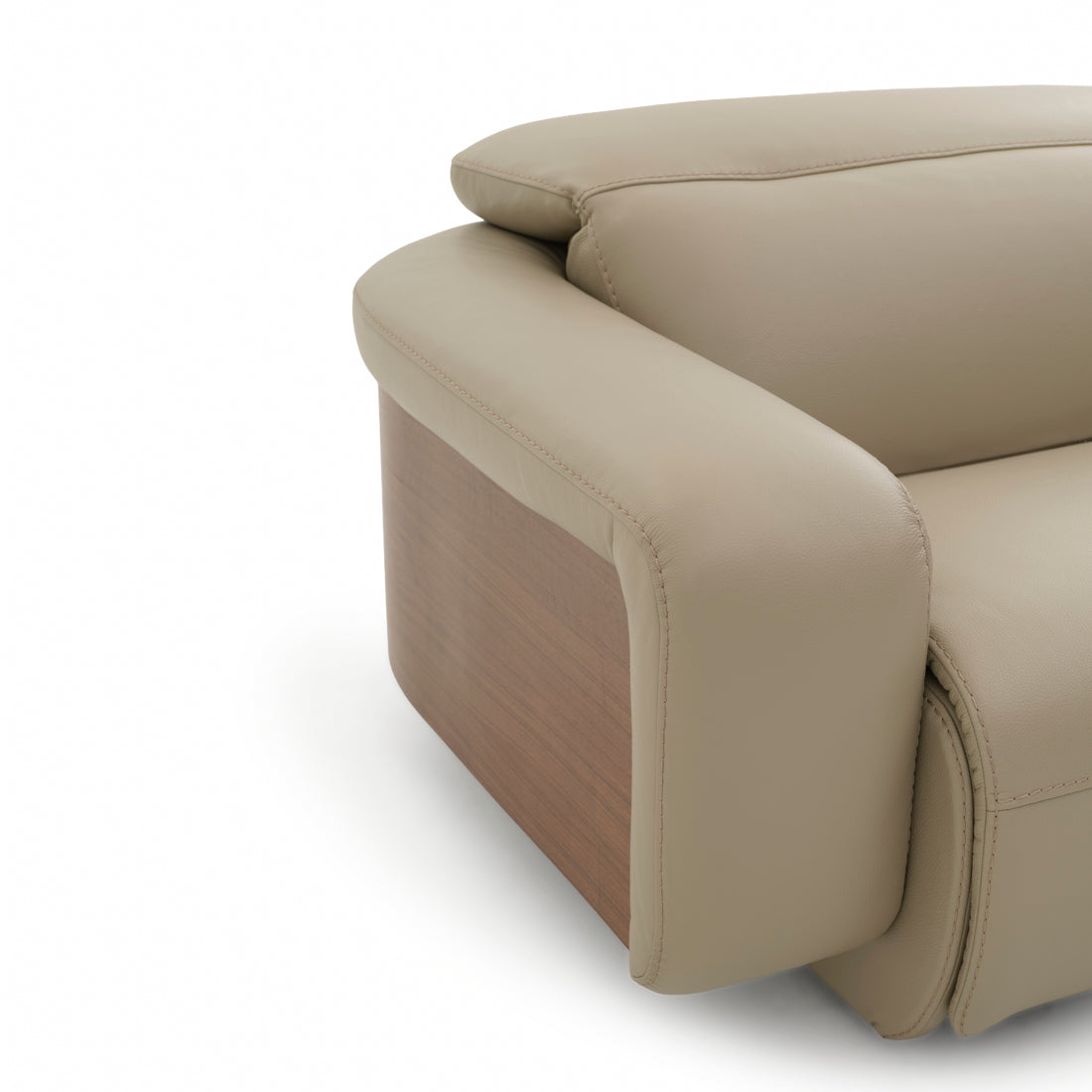 Eltha Leather Reclining Sofa Taupe