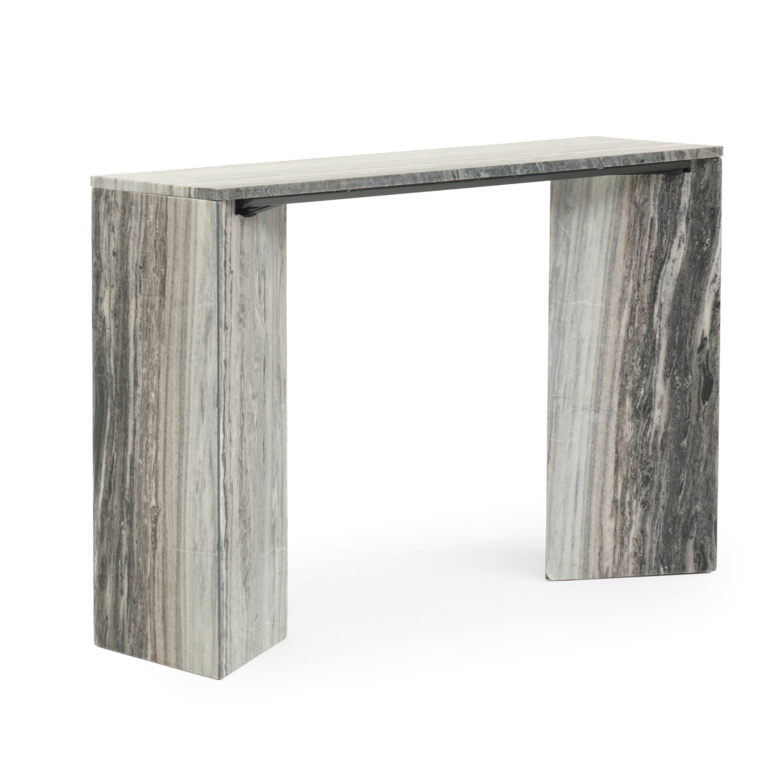 Waseem Marble Console Table Dark Grey