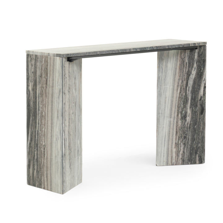 Waseem Marble Console Table Dark Grey