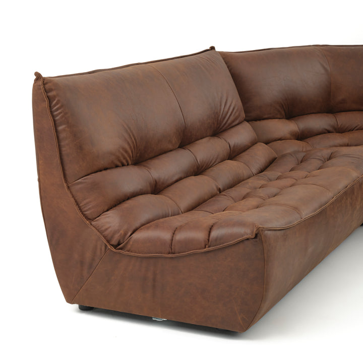 Nesto Leather Modular Set Dark Brown