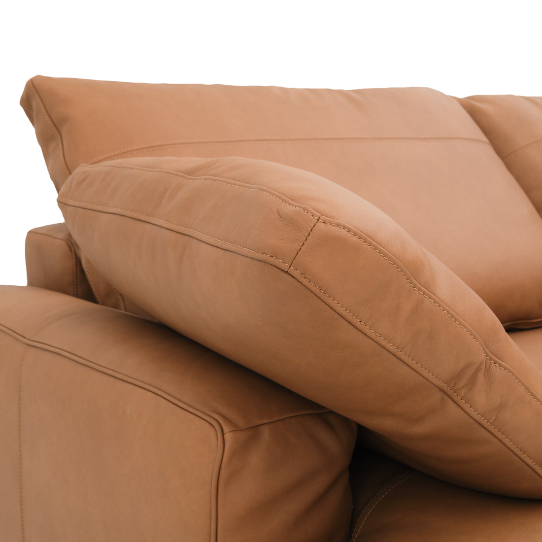 Nigella Leather Sectional Sofa Cognac
