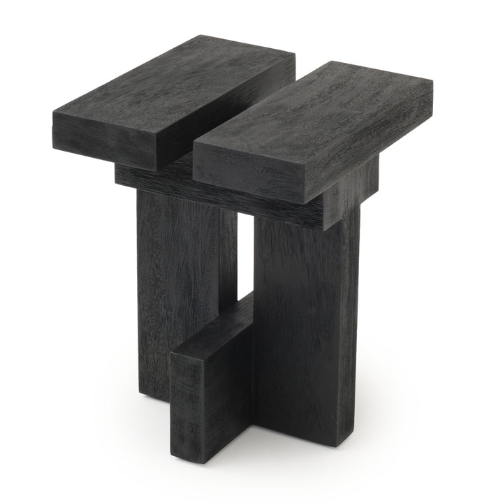 Siya Wood Accent Table Black