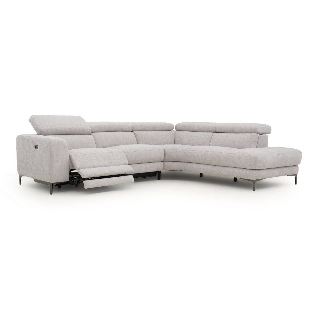 Emilia Reclining Sectional Sofa Light Grey