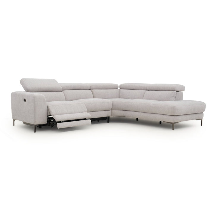 Emilia Reclining Sectional Sofa Light Grey