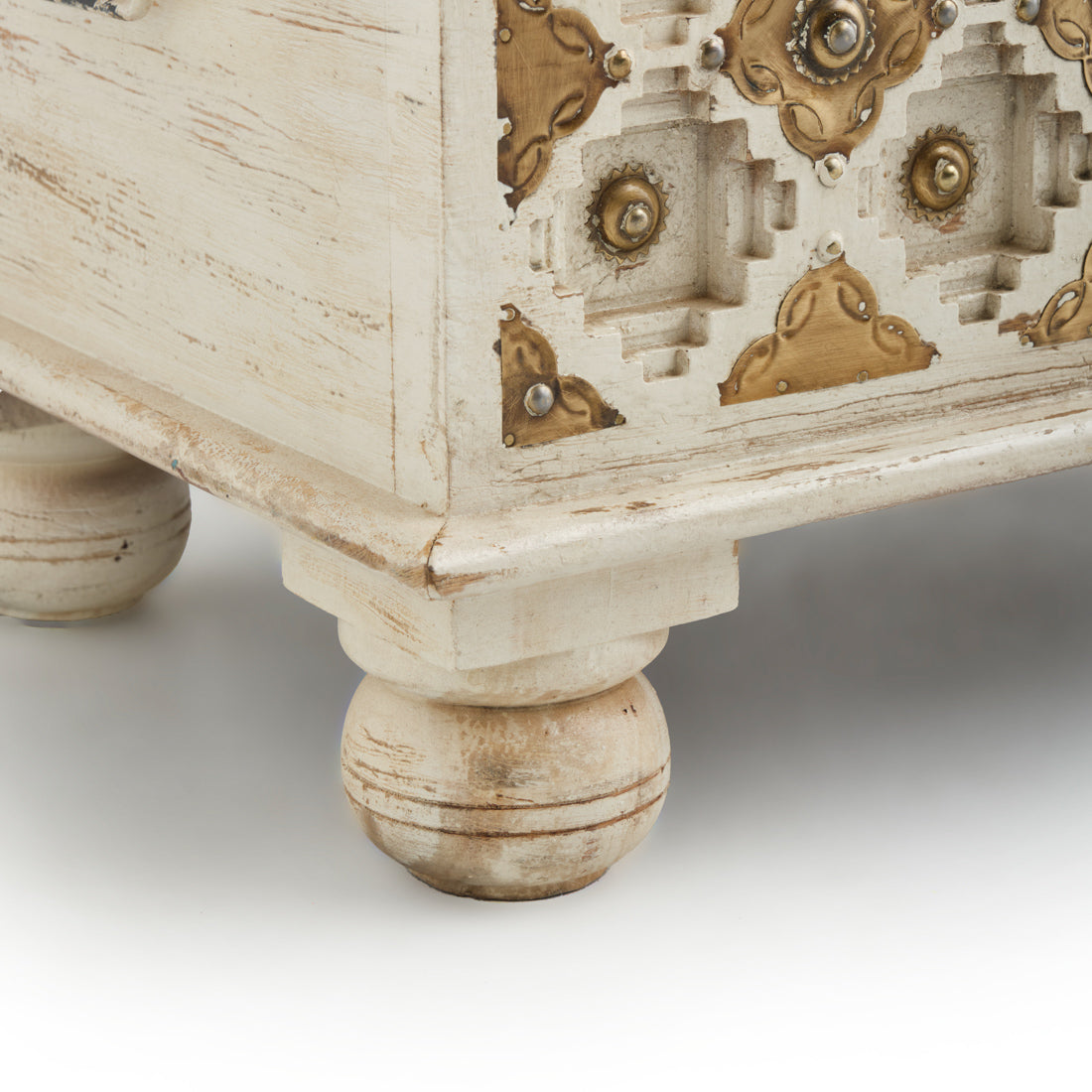 Navya Wood Accent Table Off White