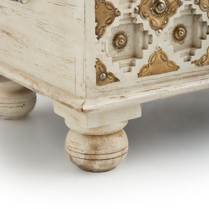 Navya Wood Accent Table Off White