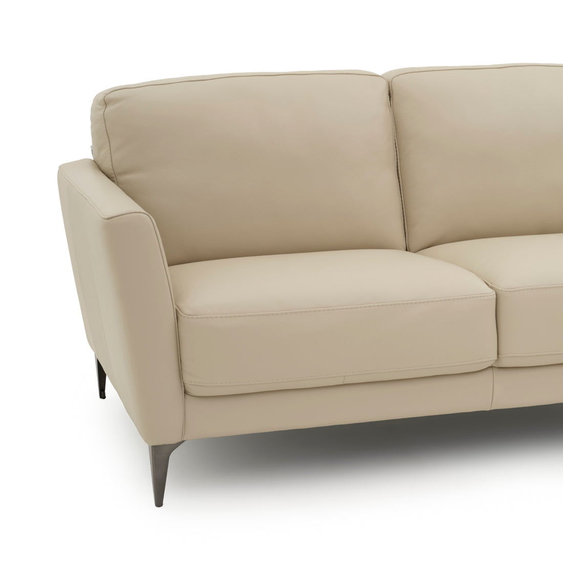 Elbertina Leather Loveseat Beige