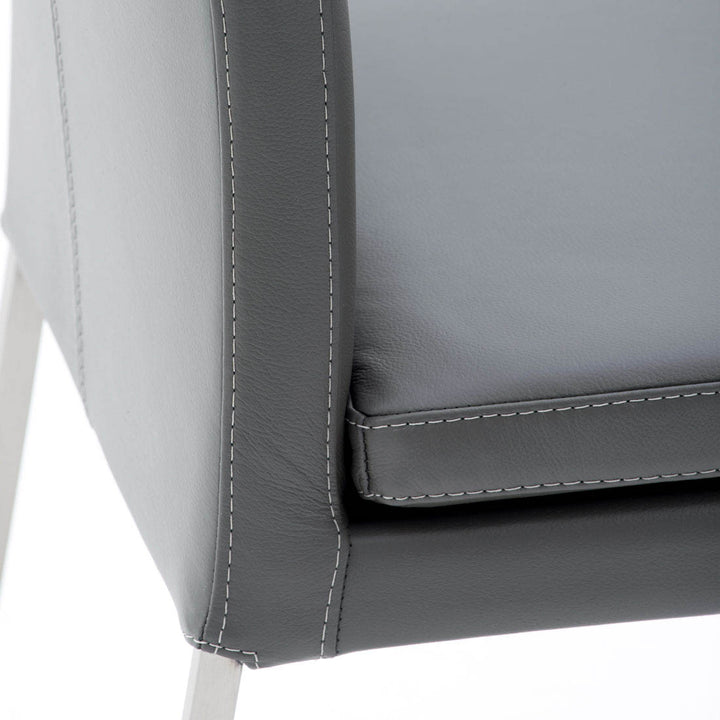 Ritz Leather Chair Dark Grey