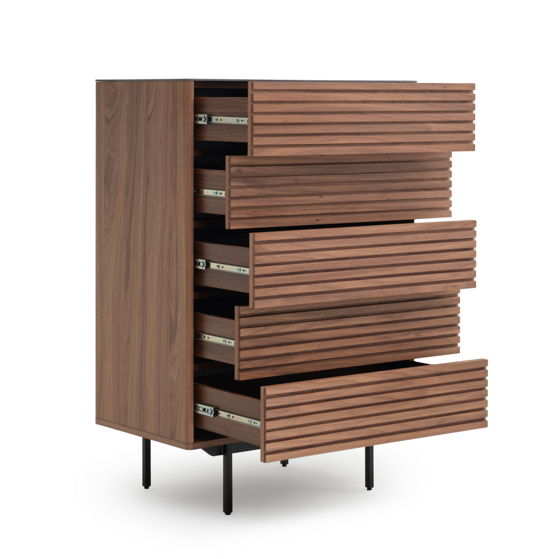 Ezio 5-Drawer Chest Dark Brown