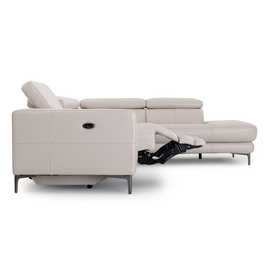 Emilia Reclining Sectional Sofa Light Grey