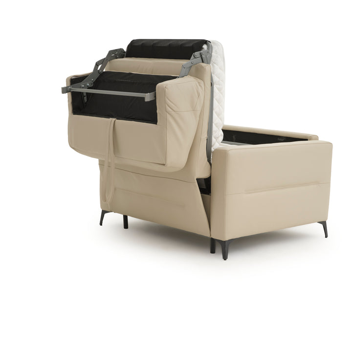 Elati Leather Single Sofa-Bed Beige