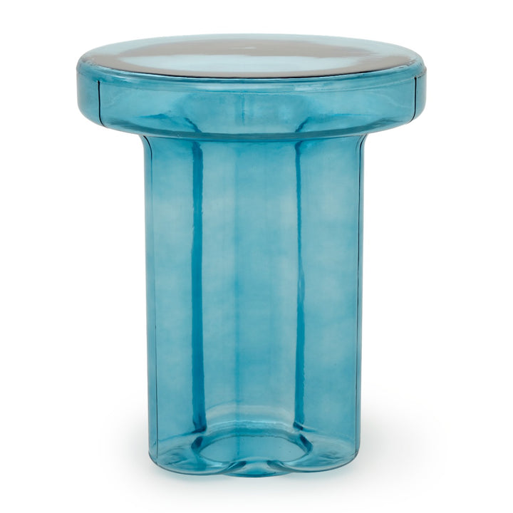 Eira Glass End Table Light Blue