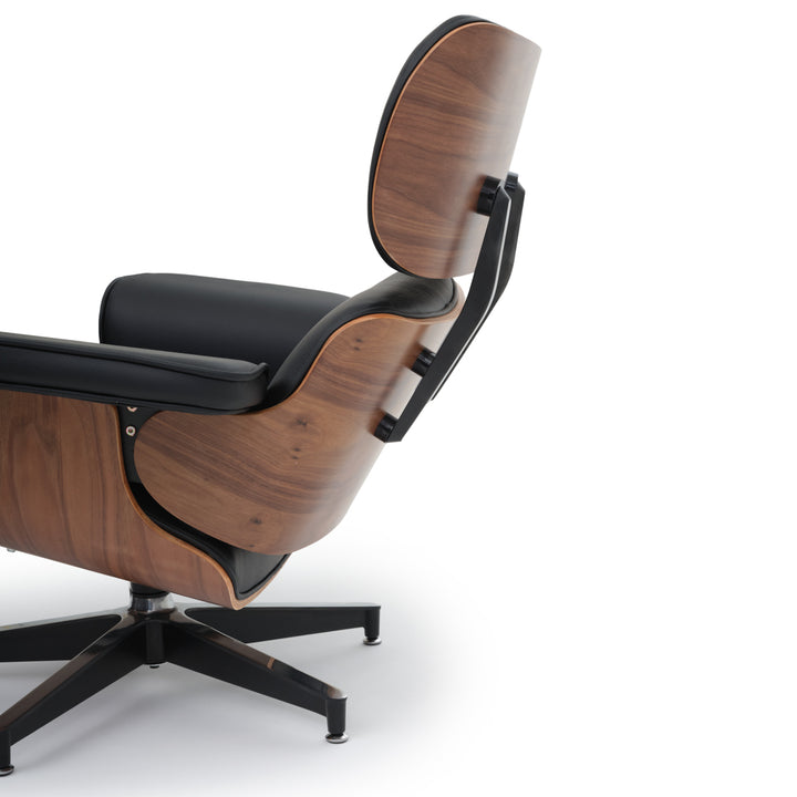 Norena Accent Chair with Ottoman Black