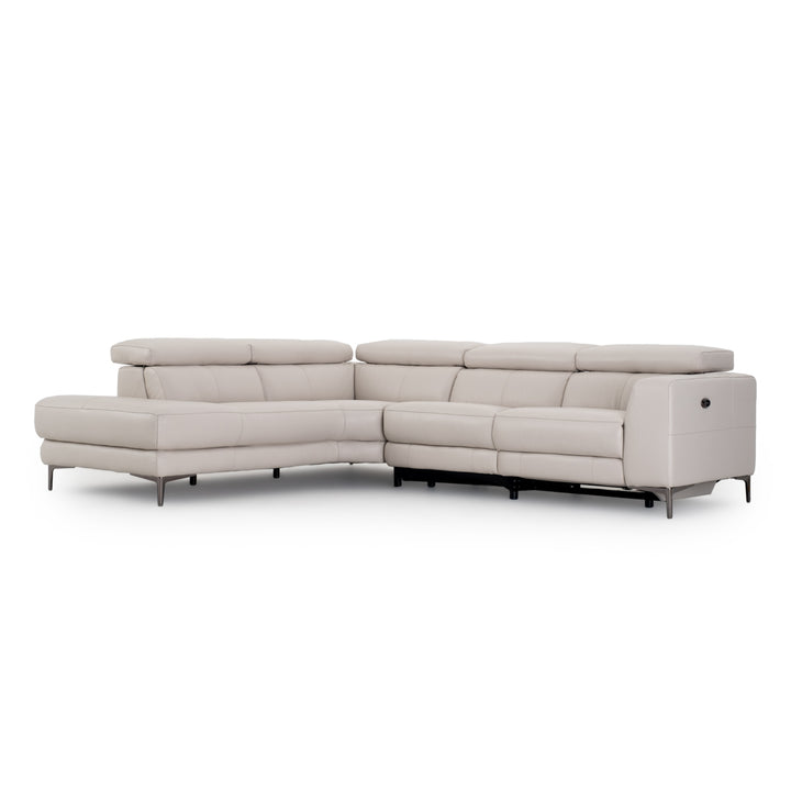 Emilia Reclining Sectional Sofa Light Grey