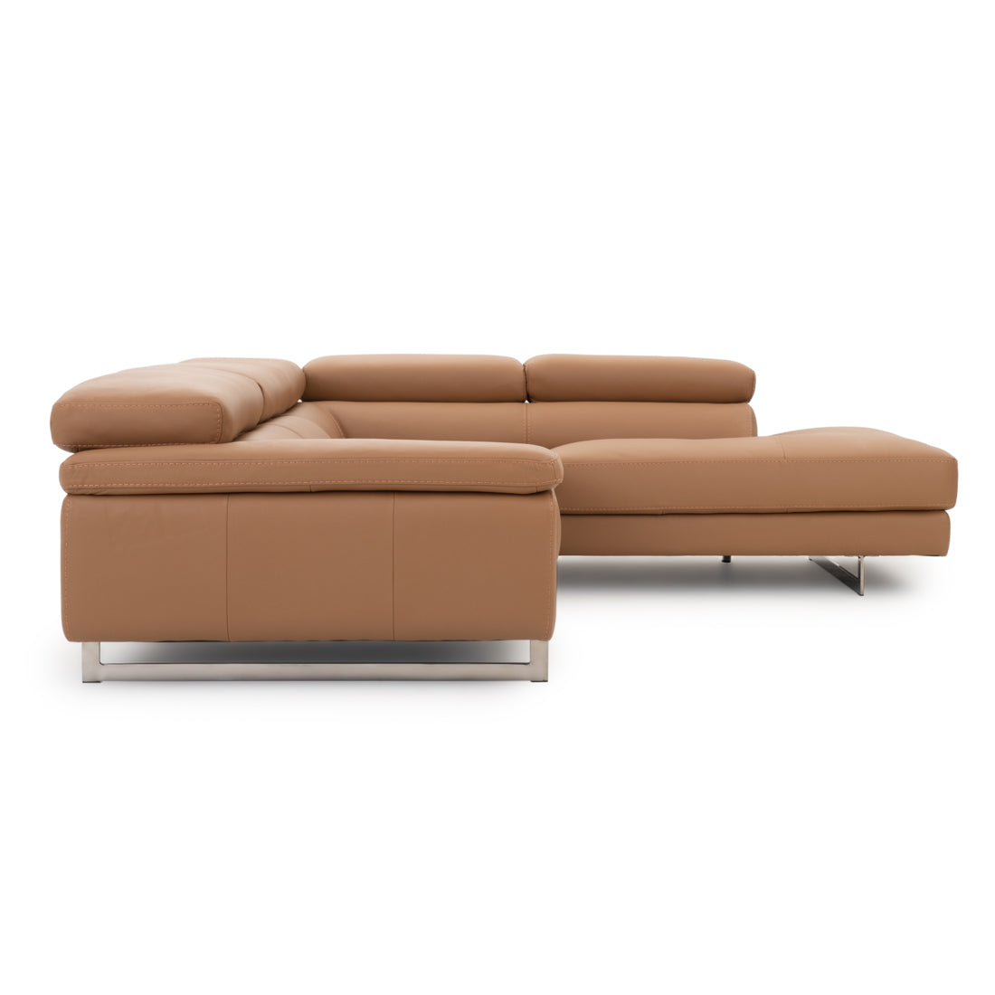 Waller Leather Sectional Sofa Cognac