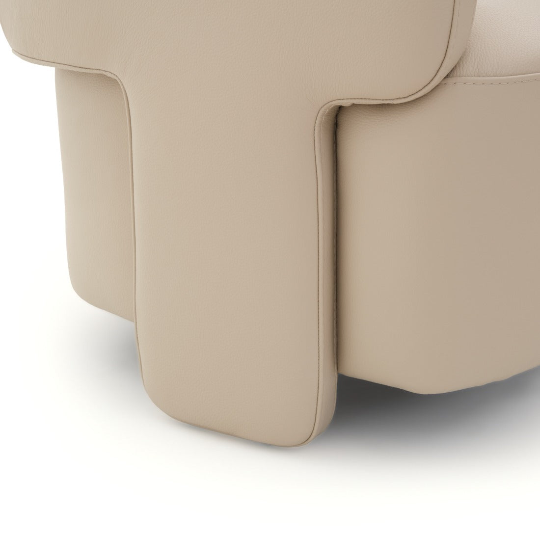 Waldette Leather Accent Chair Beige