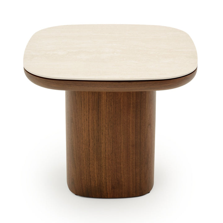 Navani Ceramic End Table Light Brown