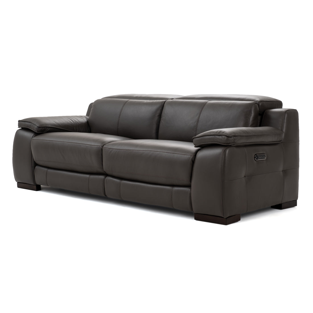 Nova Leather Reclining Sofa Dark Grey