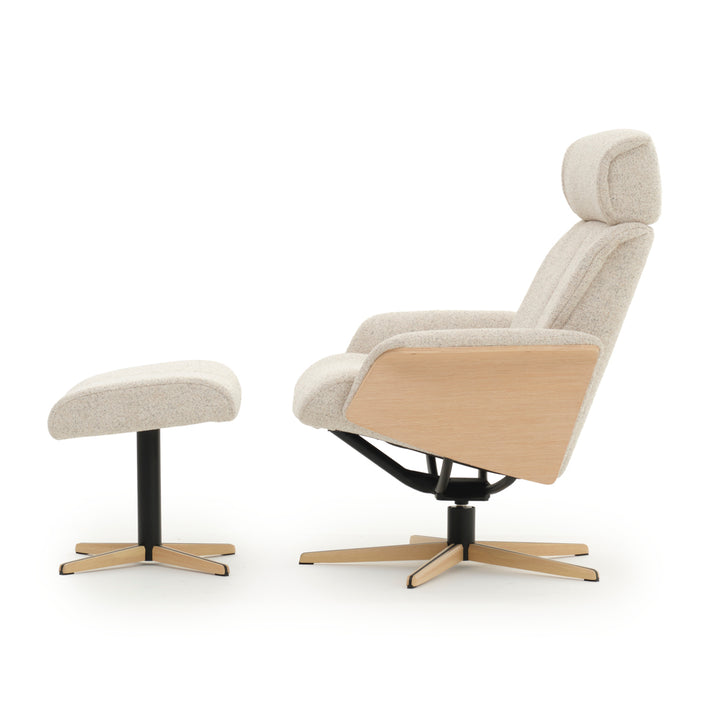 Nakatosa Reclining Chair with Ottoman Beige