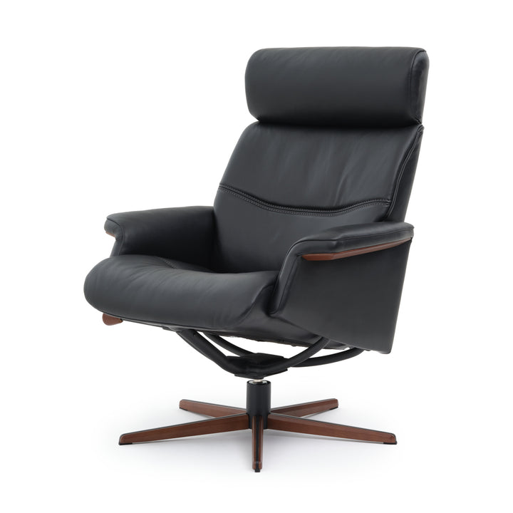 Norris Reclining Chair with Ottoman Black