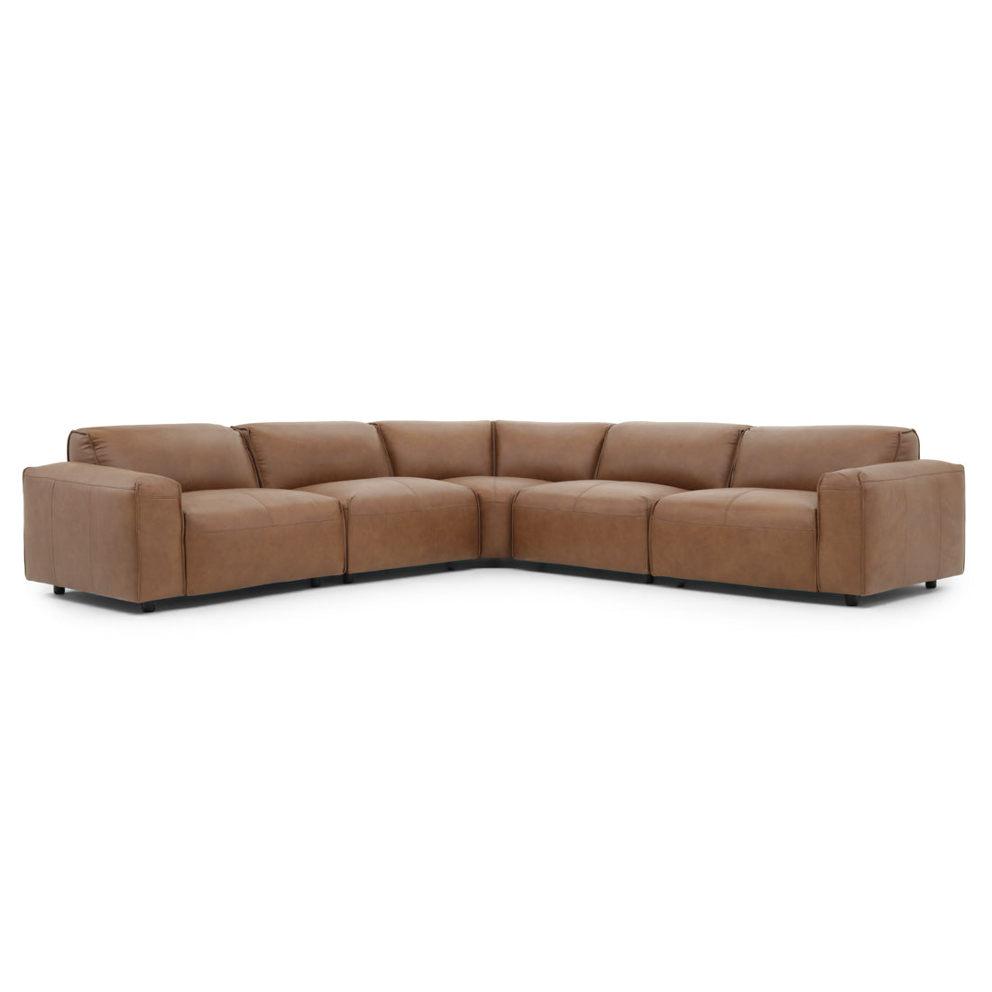 Nessa Leather Modular Set Dark Brown