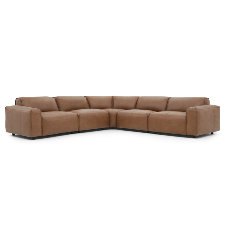 Nessa Leather Modular Set Dark Brown