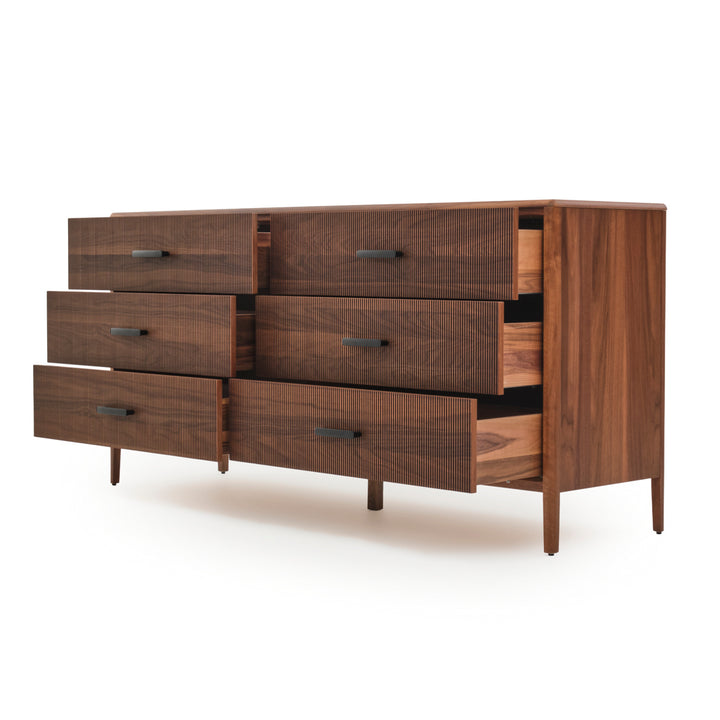Edriana 6-Drawer Dresser Dark Brown