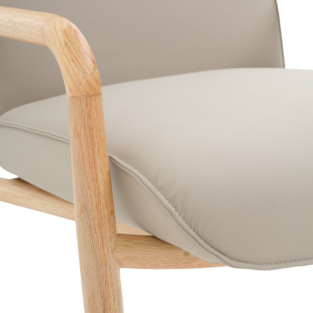 Nagoya Leather Accent Chair Light Grey