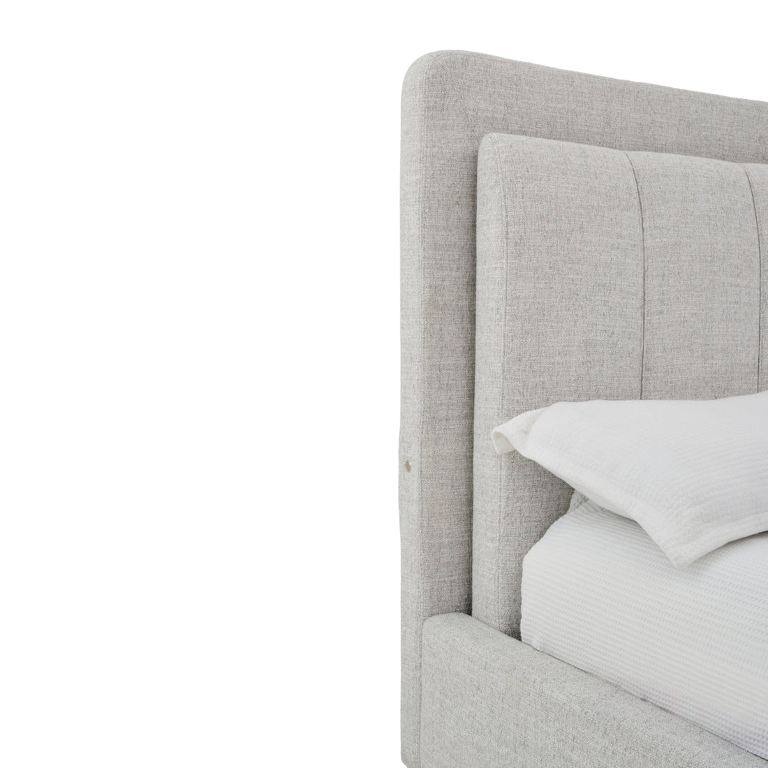 Elisha Fabric Queen Bed Light Grey