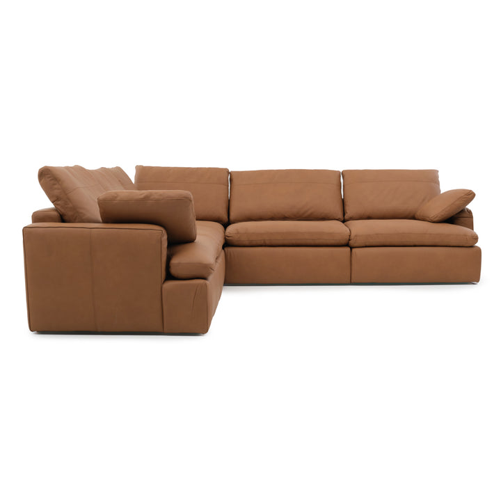 Nigella Leather Sectional Sofa Cognac