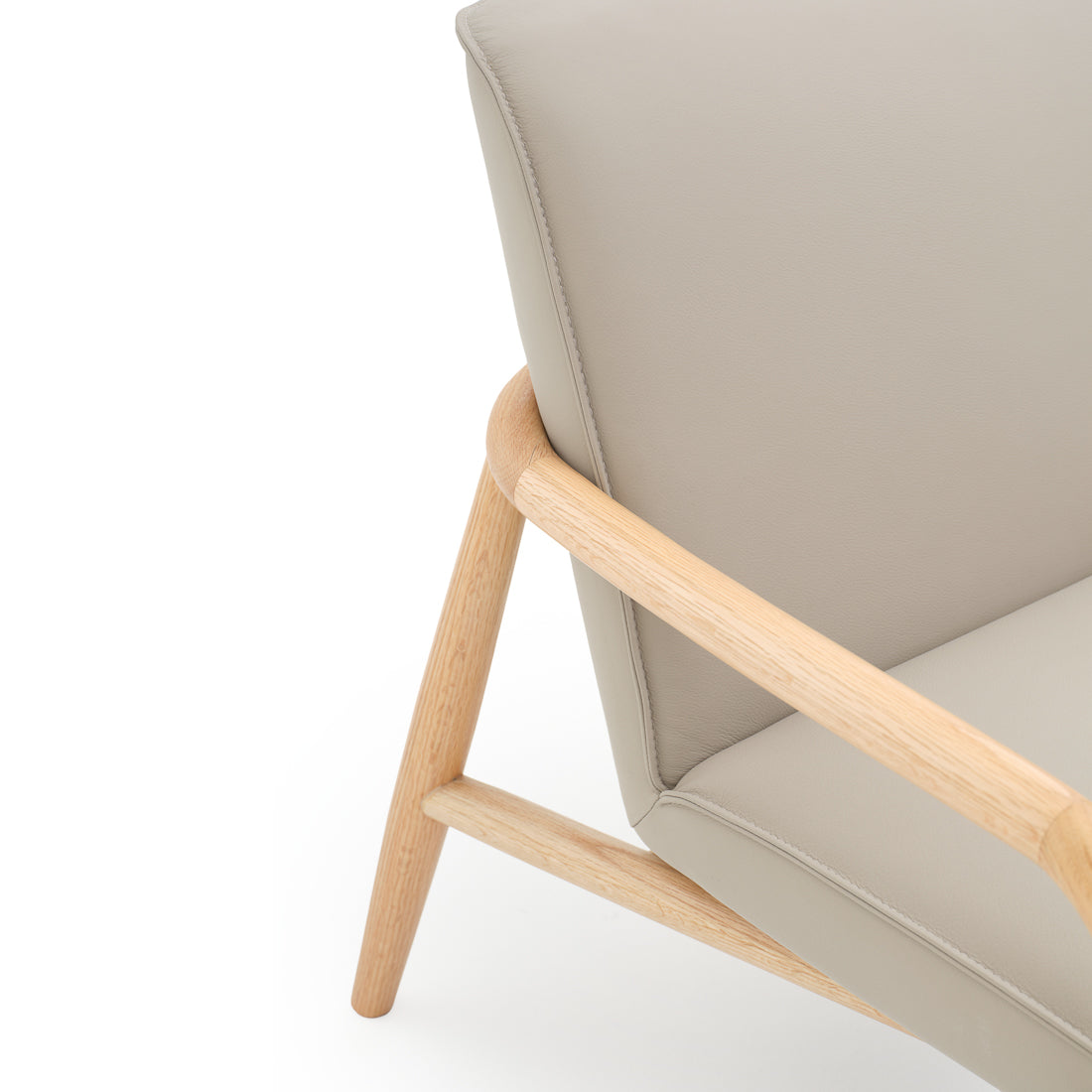 Nagoya Leather Accent Chair Light Grey