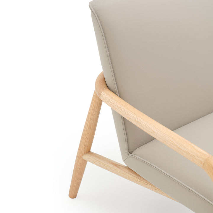 Nagoya Leather Accent Chair Light Grey