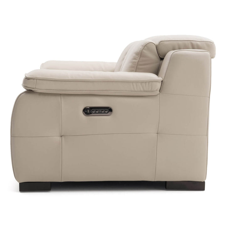 Nova Leather Reclining Loveseat Light Grey