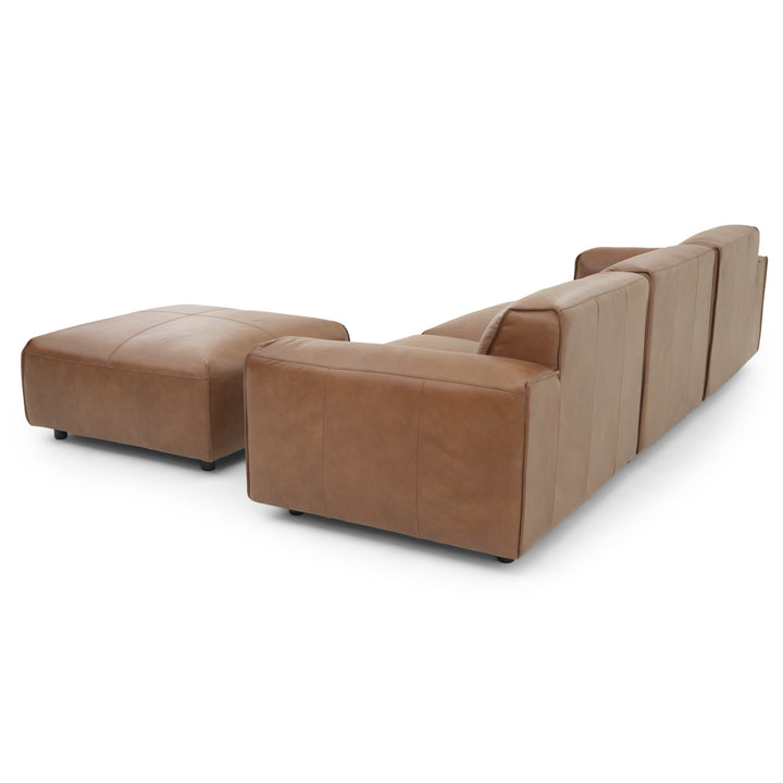 Nessa Leather Modular Set Dark Brown