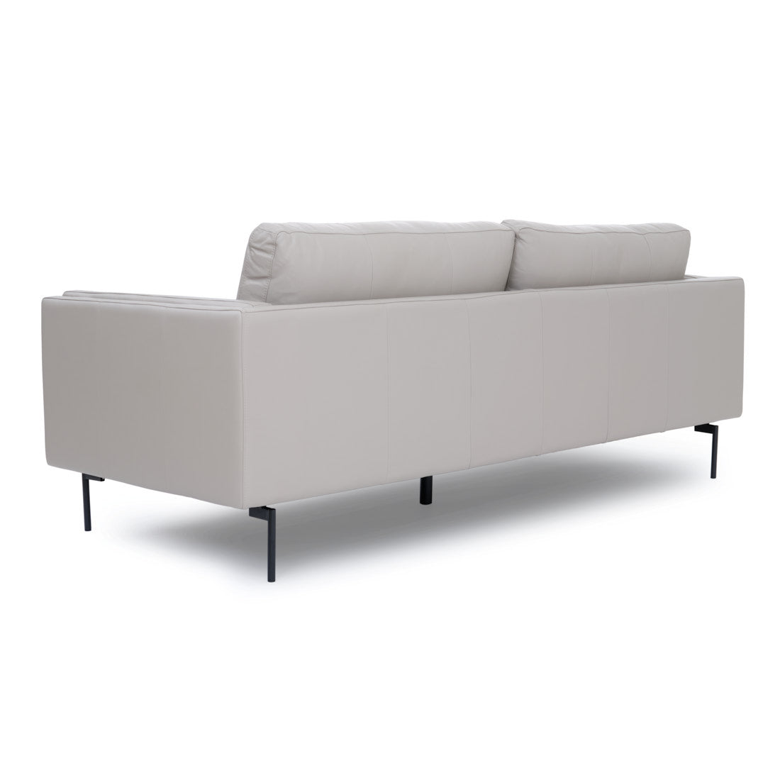 Everly Leather Sofa Light Grey