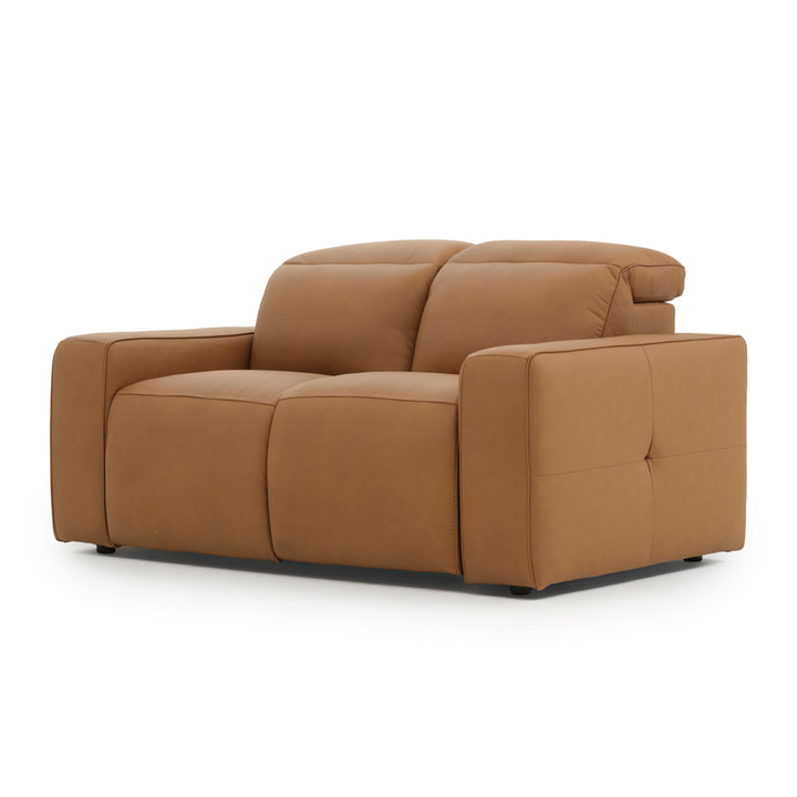 Nikolai Leather Reclining Loveseat Cognac