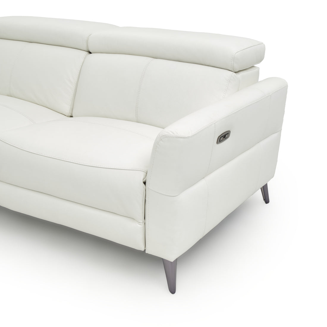 Westlyn Leather Reclining Sofa White
