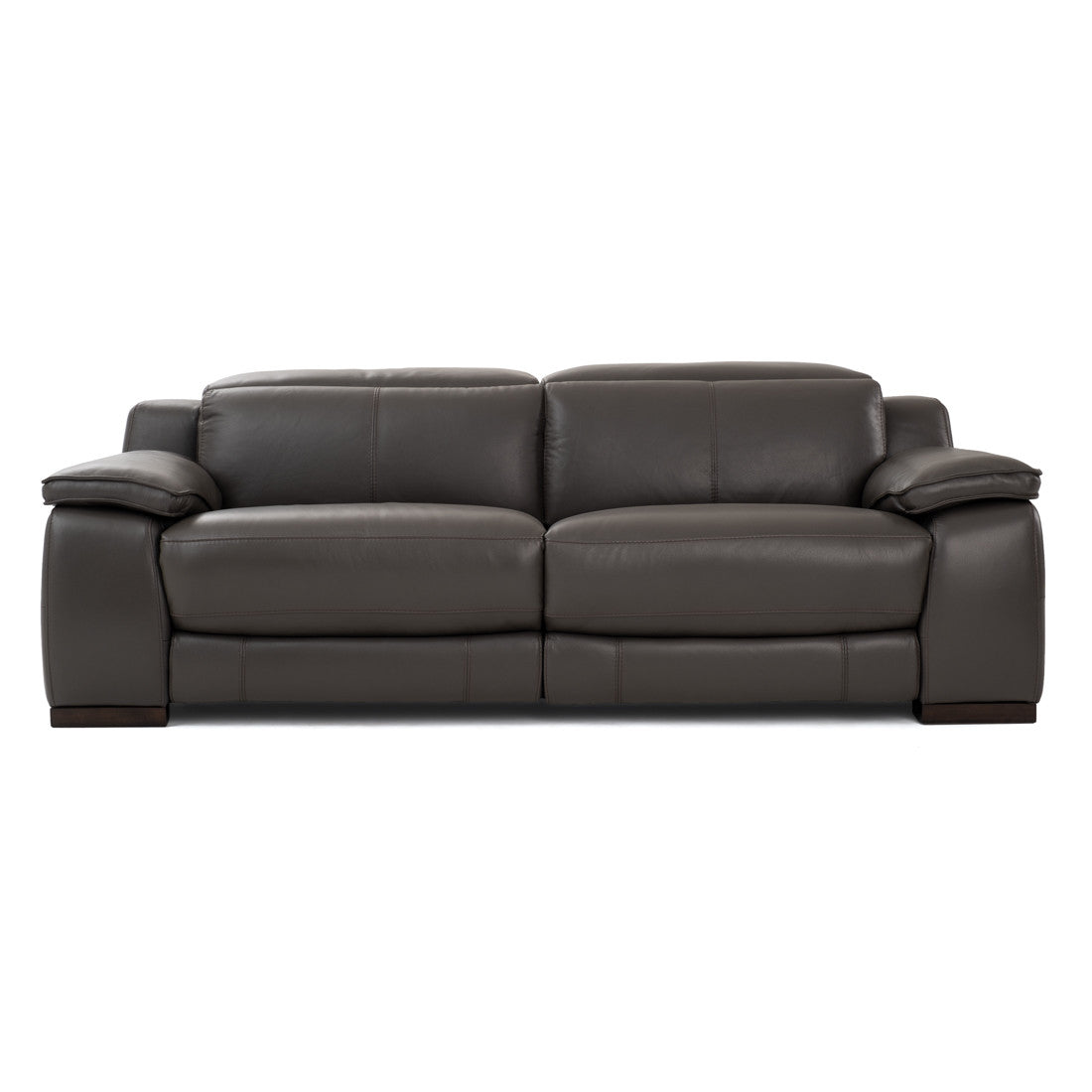 Nova Leather Reclining Sofa Dark Grey