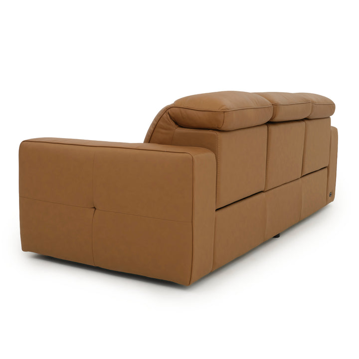 Nikolai Leather Reclining Sofa Cognac