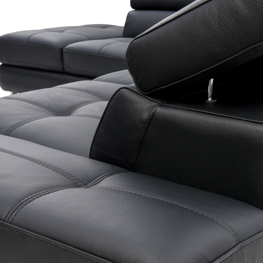 Rockland Leather Sectional Sofa Black